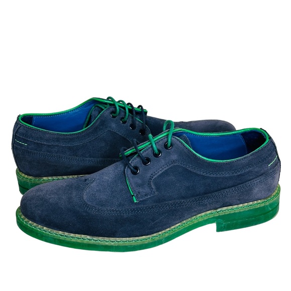 Ted Baker London Suede Oxfords Juippita Size 9 US Portugal Blue lace up - Picture 2 of 10